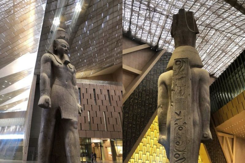 Estátua de Ramsés II na entrada do Grande Museu