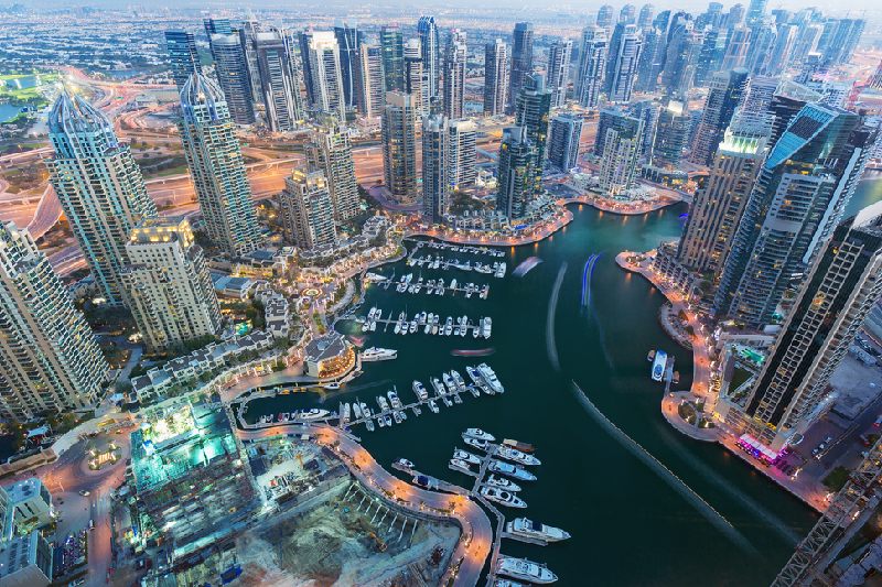 noite em Dubai Marina