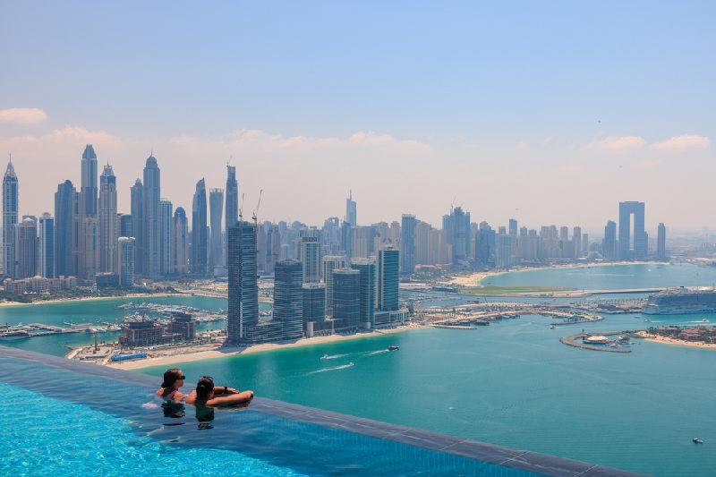 Palm Jumeirah com vista para a Marina de Dubai